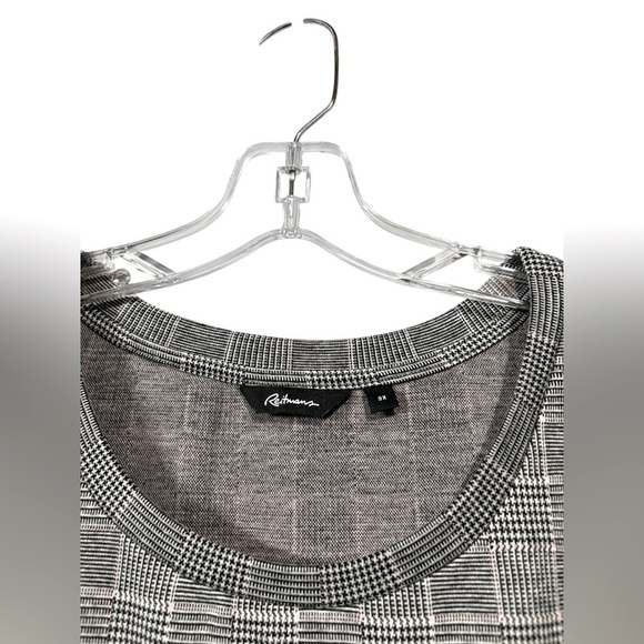 Reitmans, Plus Size Plaid Knee-Length Dress, 3X, Gray, Black - Picture 4 of 11